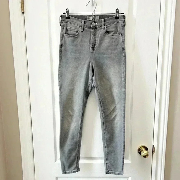 Topshop Jamie Skinny Jeans High Rise Ankle Cropped  Grey Size 26 - Picture 2 of 13
